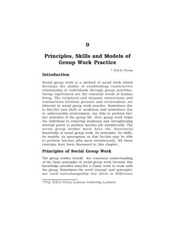 Principles, Skills and Models of Group Work Practice - IGNOU