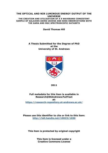 David Thomas Hill PhD Thesis - Research@StAndrews:FullText ...