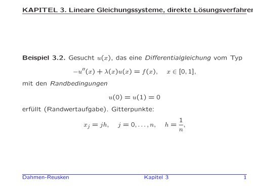 KAPITEL 3. Lineare Gleichungssysteme, direkte LÃ¶sungsverfahren