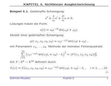 KAPITEL 6. Nichtlineare Ausgleichsrechnung Beispiel 6.1 ...