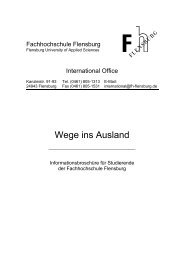 Wege ins Ausland ( PDF -Dokument) - Fachhochschule Flensburg