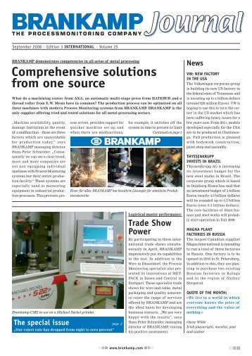 Comprehensive solutions from one source - BRANKAMP