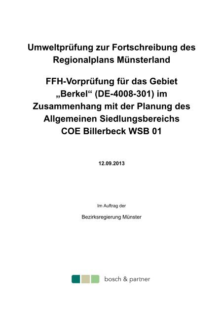 Anhänge D bis F zum Umweltbericht - Bezirksregierung Münster