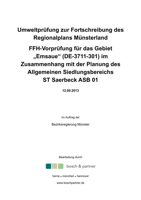 Anhänge D bis F zum Umweltbericht - Bezirksregierung Münster