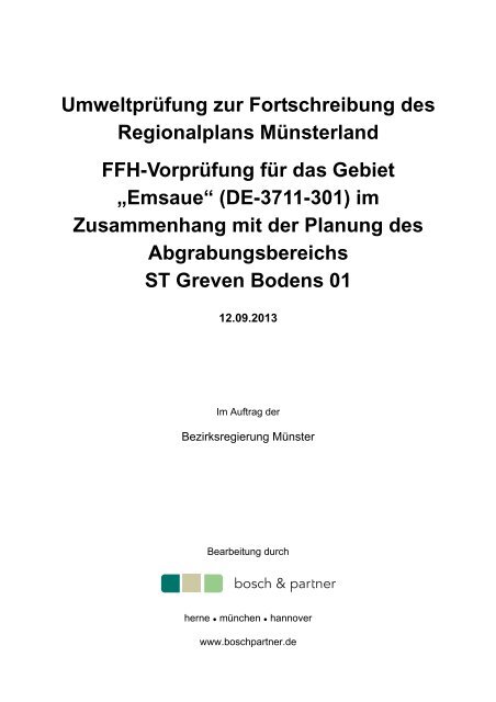 Anhänge D bis F zum Umweltbericht - Bezirksregierung Münster