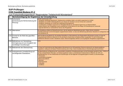 Anhänge D bis F zum Umweltbericht - Bezirksregierung Münster