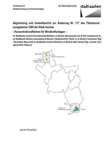 Begründung und Umweltbericht zur Änderung Nr ... - Stadt Aachen