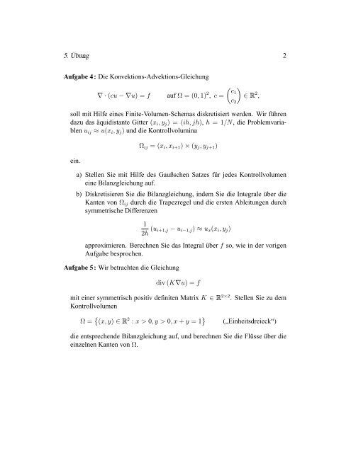 5. Ãbung - Institut fÃ¼r Geometrie und Praktische Mathematik