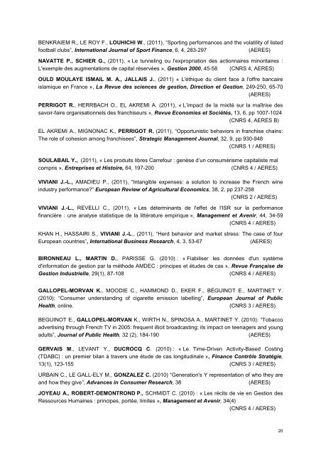 Annuaire de la recherche 2009-2011 - Institut de gestion de Rennes ...