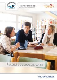 Partenaire de votre entreprise - Institut de gestion de Rennes