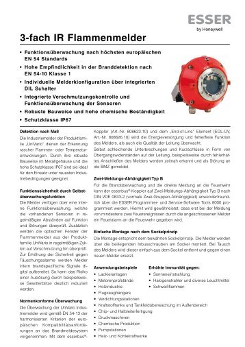 Produktinformation Novar 3-fach IR-Flammenmelder