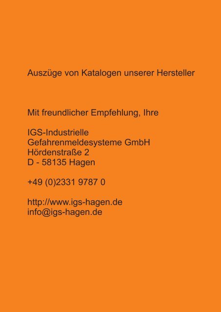 Katalogauszug Novar Sondermelder - IGS-Industrielle ...