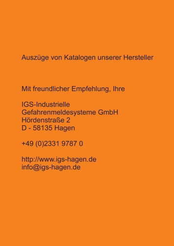 Katalogauszug Novar Brandmeldesystem FlexEs - IGS-Industrielle ...