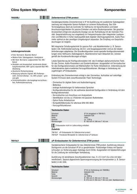 Katalogauszug Ackermann-Clino System 99protect - IGS-Industrielle ...