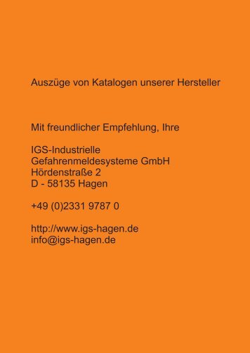 Katalogauszug Honeywell Schalteinrichtungen - IGS-Industrielle ...