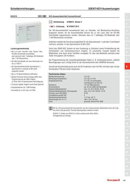 Katalogauszug Honeywell Schalteinrichtungen - IGS-Industrielle ...