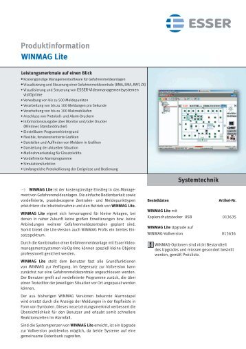 Produktinformation WINMAG Lite