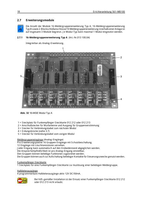 Honeywell - Einbruchmelderzentrale 561-MB100 - Errichter