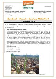 Beraterrundbrief Landwirtschaft September 2013 - Demeter