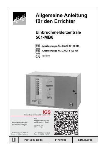 Honeywell - Einbruchmelderzentrale 561-MB8 - Errichter