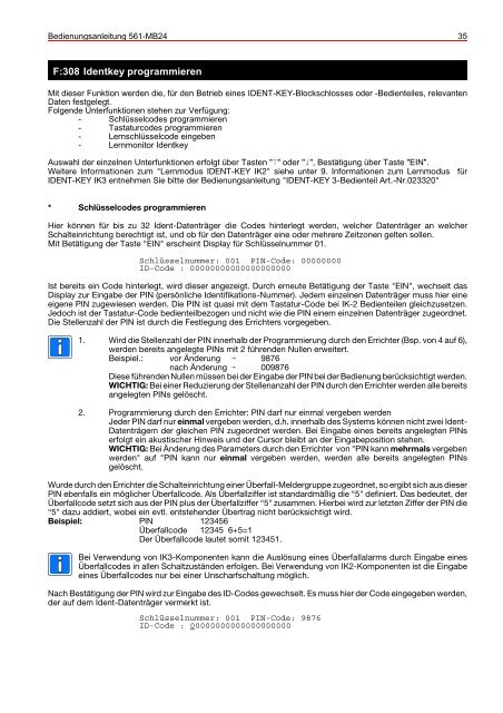 Honeywell - Einbruchmelderzentrale 561-MB24 - Bedienung (PDF)