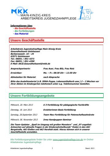 Material-Liste für Patenschaftszahnarzt-TEAMS im Betreuungsjahr ...