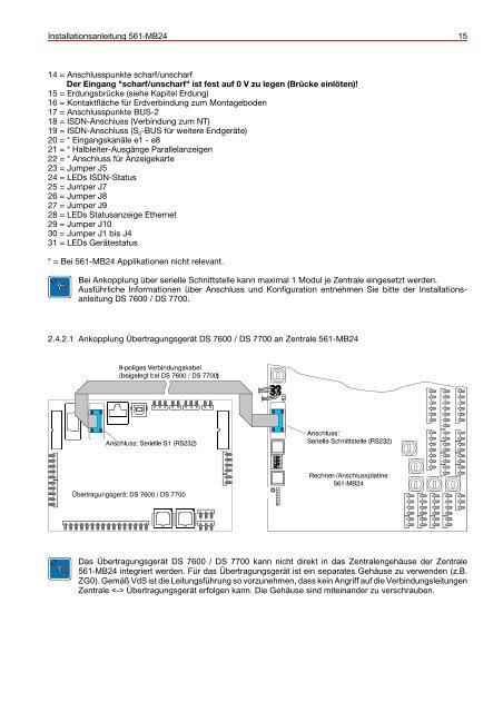 Honeywell - Einbruchmelderzentrale 561-MB24 - Errichter (PDF)