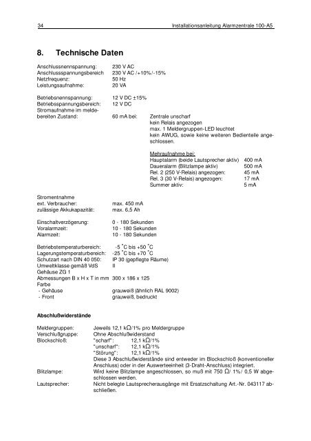 Alarmzentrale 100-A5 - IGS-Industrielle Gefahrenmeldesysteme ...