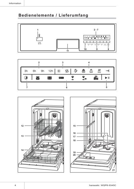 Gebrauchsanleitung Hanseatic Geschirrspüler WQP8-9345C