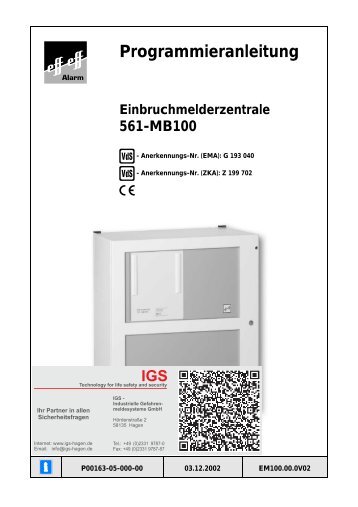 Einbruchmelderzentrale 561-MB100 - IGS-Industrielle ...