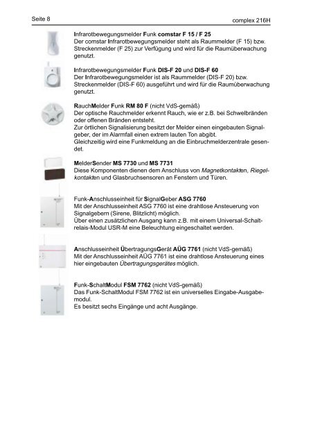 Telenot - Einbruchmelderzentrale Complex 216H - Bedienung