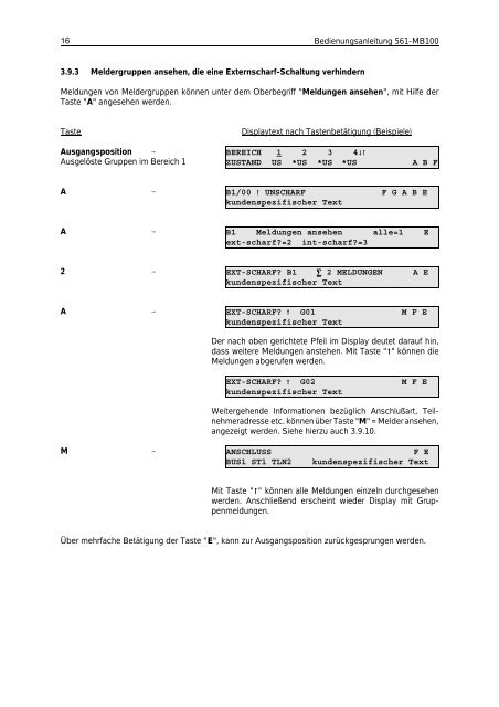 Honeywell - Einbruchmelderzentrale 561-MB100 - Bedienung (PDF)