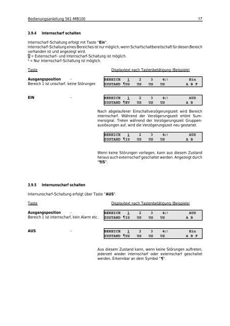 Honeywell - Einbruchmelderzentrale 561-MB100 - Bedienung (PDF)