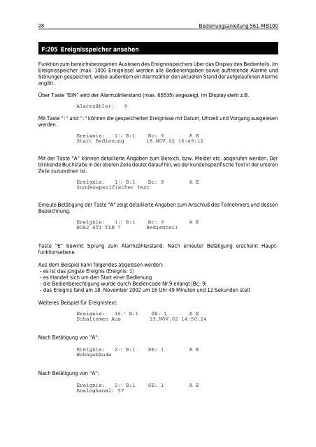 Honeywell - Einbruchmelderzentrale 561-MB100 - Bedienung (PDF)