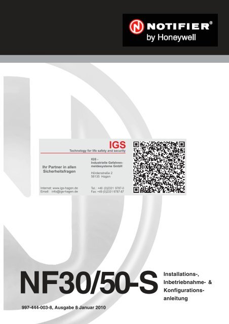 Notifier - Brandmelderzentralen NF30S und NF50S (PDF)
