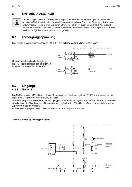 Einbruchmelderzentrale Complex 216H - IGS-Industrielle ...