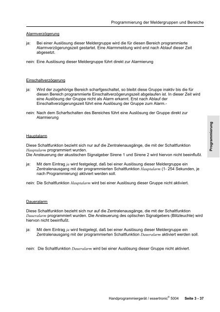 Einbruchmelderzentrale Essertronic 5004 (PDF) - IGS-Industrielle ...