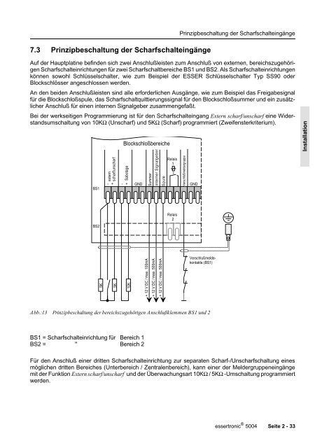 Einbruchmelderzentrale Essertronic 5004 (PDF) - IGS-Industrielle ...