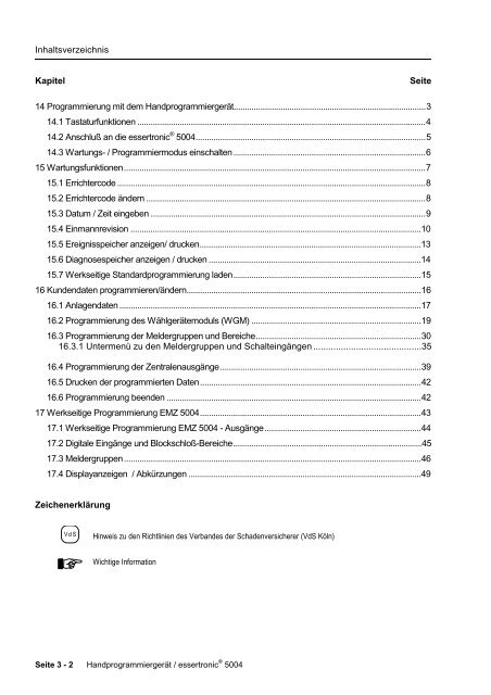 Einbruchmelderzentrale Essertronic 5004 (PDF) - IGS-Industrielle ...