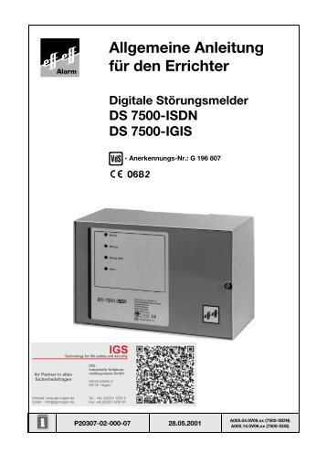 Digitale StÃ¶rungsmelder DS 7500-ISDN und DS 7500-IGIS