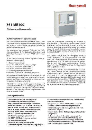 Einbruchmelderzentrale 561-MB100