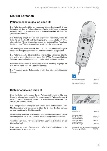 Patientenrufsystem clino phon 99 - IGS-Industrielle ...