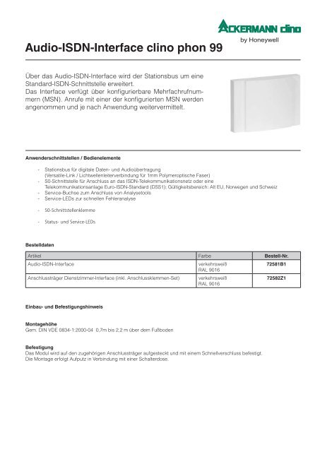 Patientenrufsystem clino phon 99 - IGS-Industrielle ...