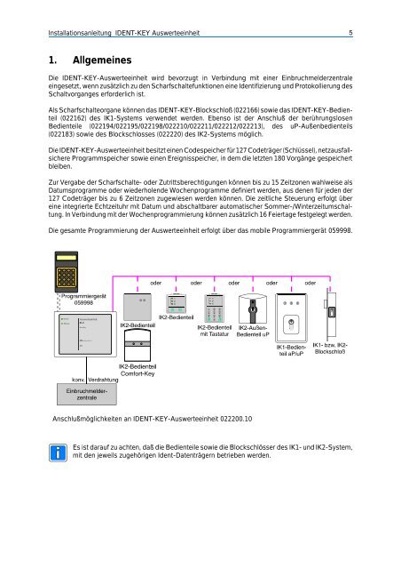 Honeywell - Ident-Key-Auswerteeinheit IK2 (022200.10) (PDF)