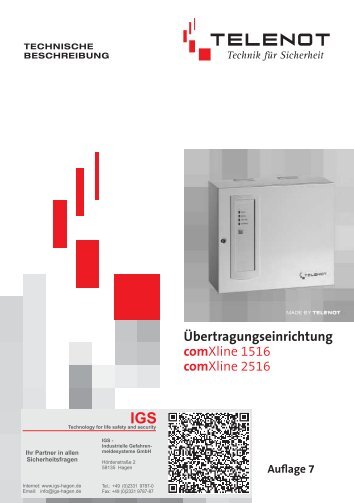 Telenot - ÃbertragungsgerÃ¤te comXline 1516 und 2516