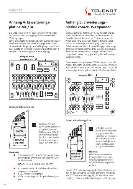 Einbruchmelderzentrale Complex-200H-400H - IGS-Industrielle ...