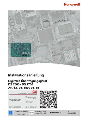 Digitales ÃbertragungsgerÃ¤t DS 7600/DS 7700 - IGS-Industrielle ...