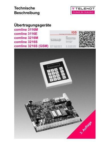 ÃbertragungsgerÃ¤te comline 3116 und 3216 - Technische ...