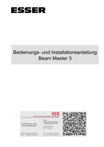 Novar - Linearer Rauchmelder Beam Master 3 - IGS-Industrielle ...