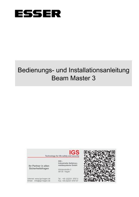 Novar - Linearer Rauchmelder Beam Master 3 - IGS-Industrielle ...